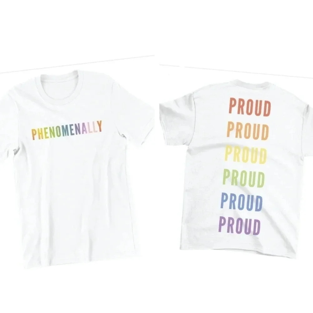 NWT Phenomenally Proud Pride‎ T Shirt Size Large Unsiex LGBTQ+ 100%Cotton White